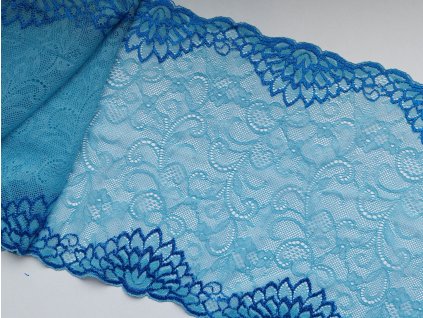 Modrá krajka s tmavě modrým lemem