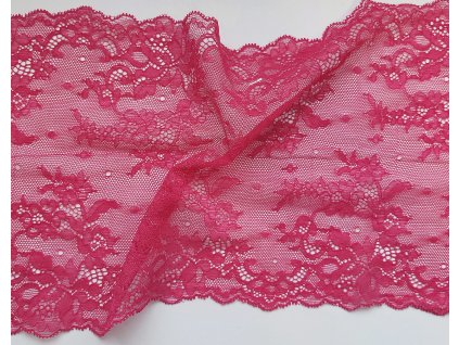 Tmavě růžová krajka s květinovým motivem na spodní prádlo