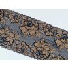 Černá krajka se zlatými květy –  krajka na šití spodního prádla