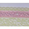 Žlutozelená krajka s růžovým zdobením