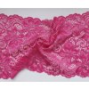 Tmavě růžová krajka s květinovým vzorem