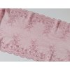 Starorůžová krajka s květinovým motivem
