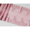 Starorůžová krajka s květinovým motivem