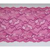 Růžová krajka s fialovou výšivkou