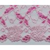 Dvoubarevná růžová krajka s květy