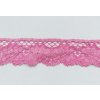 Růžová krajka s květinovým motivem