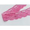 Růžová krajka s květinovým motivem