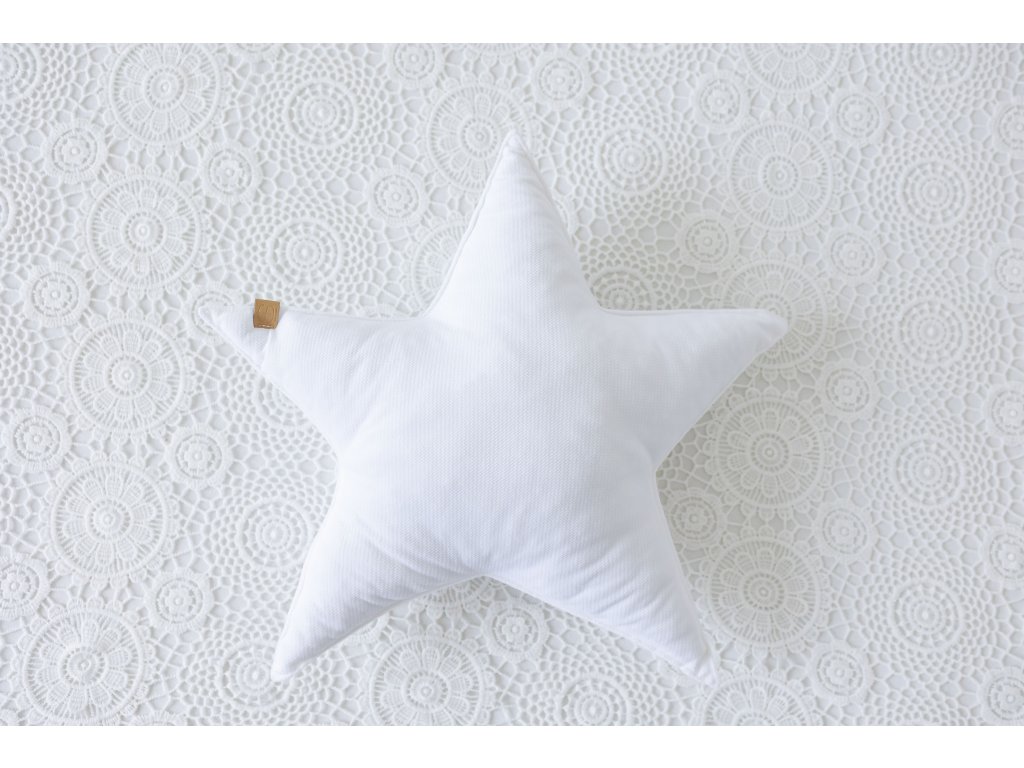 Dekorační polštářek hvězda – bílý velvet
