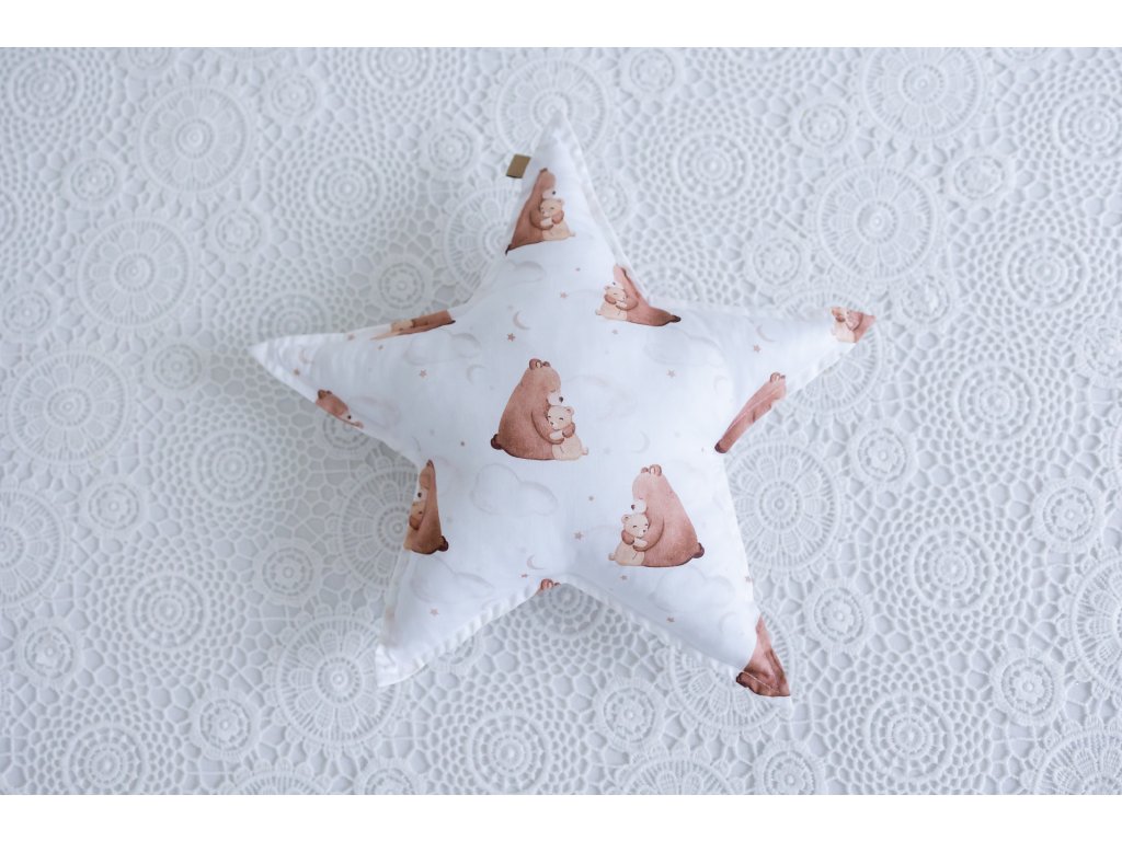 Dekorační polštářek hvězda – hnědý velvet