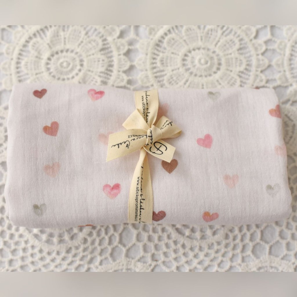 Mušelínová plienka Srdiečka