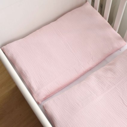 Návliečky ružový mušelín 40x60cm a 100x135cm