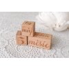 Drevené míľnikové kocky "Jsem láska"