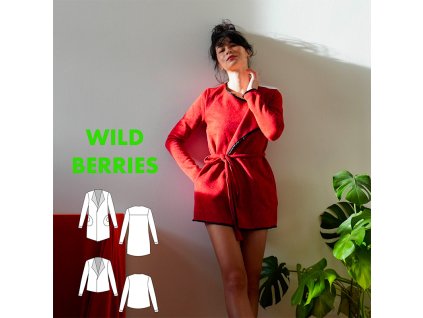 strih damsky cardigan wild berries
