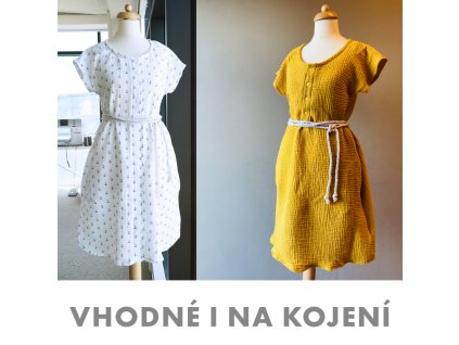 Střih na dámské letní šaty z mušelínu (vhodné i na kojení) SUMMER VIBE
