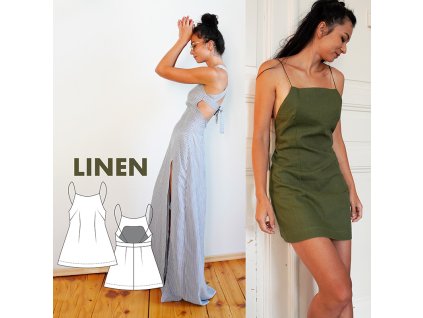 LINEN damske saty strih