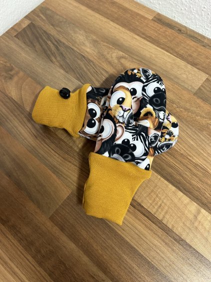 Softshellové rukavice - vykulená zvířátka
