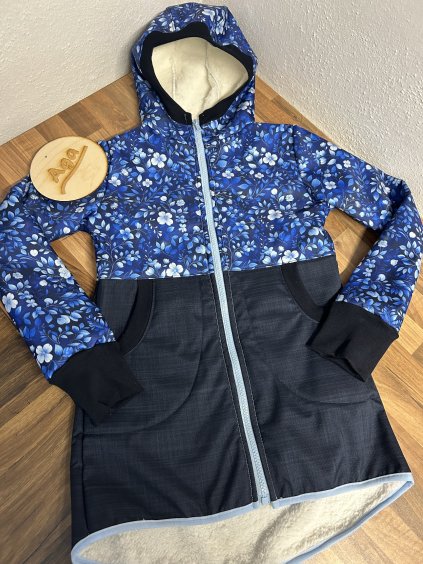 Softshell kabátek modré kvítky BERÁNEK