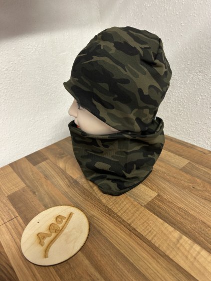 Čepice klasik - zelený maskáč