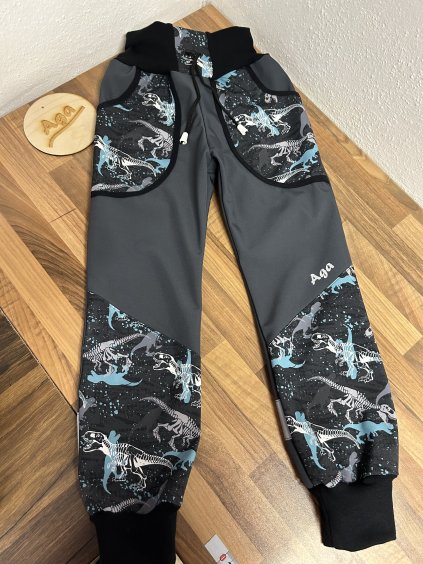 Softshell kalhoty dinokostry- FLEECE