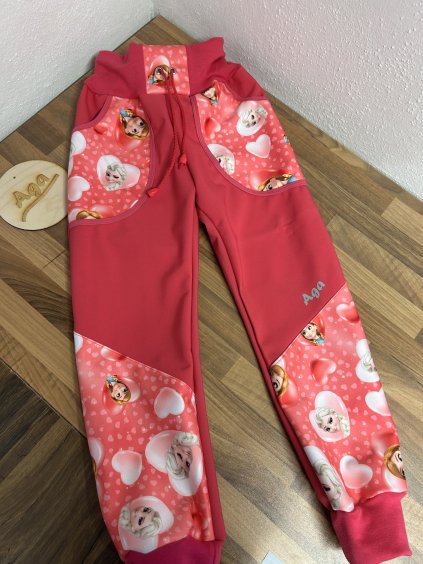 Softshell kalhoty pribcezny s růžovou- FLEECE
