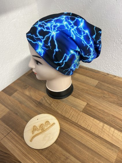 Čepice a nákrčník modré blesky
