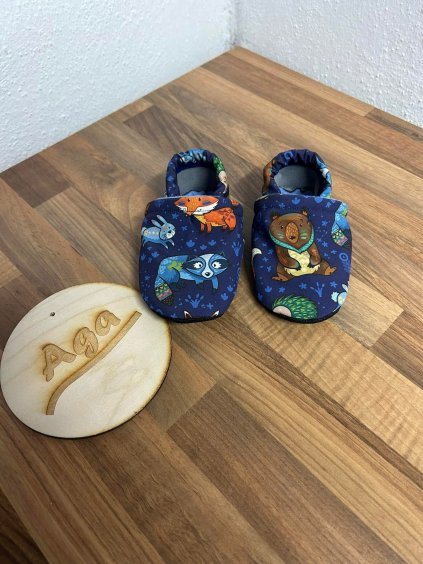 Capačky Aga 02 - zvířátka na modré