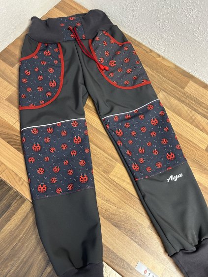 Softshell kalhoty berušky na šedé- FLEECE
