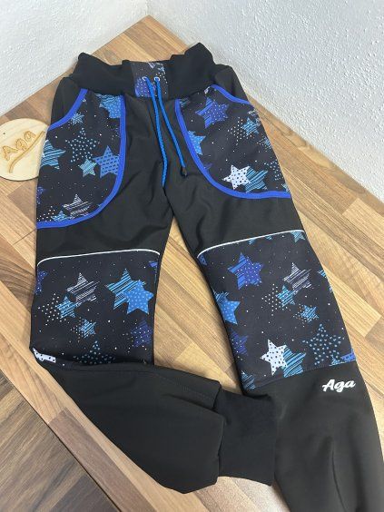 Softshell kalhoty modré hvězdy  - FLEECE