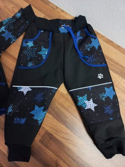 Softshell kalhoty modré hvězdy  - FLEECE