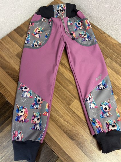 Softshell kalhoty malý jednorožec - FLEECE