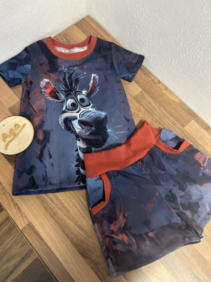 Tričko a kraťasy zebra vel. 128
