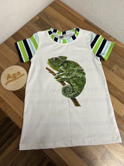 Tričko krátký rukáv vel. 134 - chameleon