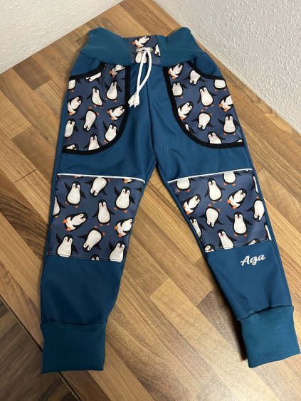 Softshell kalhoty modrý tučnák- FLEECE