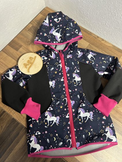 Softshell bunda bájný jednorožec FLEECE