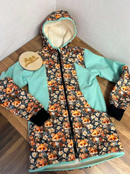 Softshell bunda lištičky s mentolovou BERÁNEK