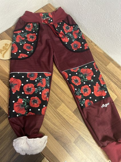 Softshell kalhoty  vlčí máky - BERÁNEK