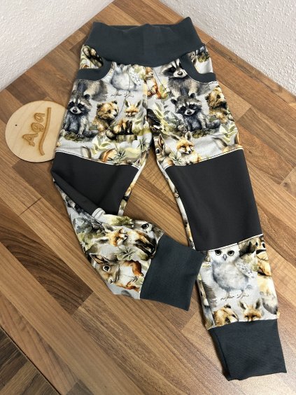 Tepláky - zvířátka vel. 92 - softshellová kolena