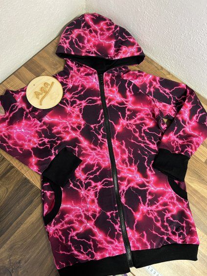 Mikina blesky růžové