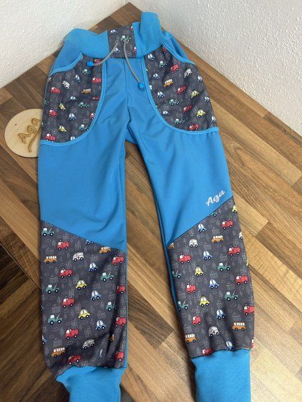 Softshell kalhoty malinká autíčka- FLEECE