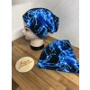 Čepice a nákrčník modré blesky