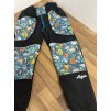 Softshell kalhoty zvířátka petrolej s černým základem - FLEECE