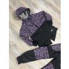 Softshell parka/ bunda - fialové lístečky - FLEESE