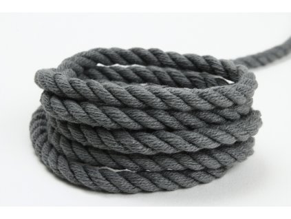 Stáčené bavlněné lano Velvetina - šedá