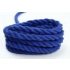Stáčené bavlněné lano Velvetina - modrá
