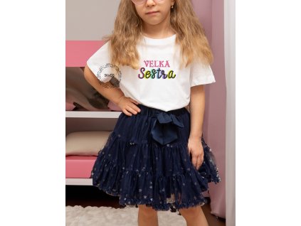 dievcenske biele tricko velka sestra detaill