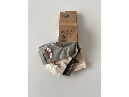 Zelené ponožky 4-pack s liškou Newbie