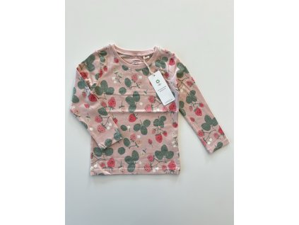 Růžové tričko s jahodami Lindex