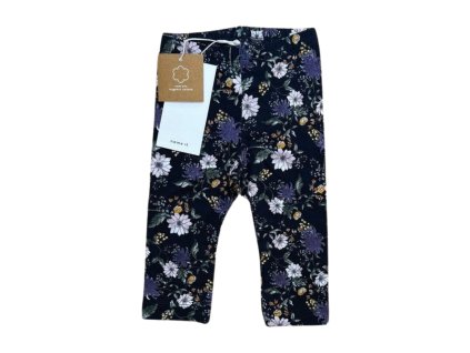 Tmavě modré modalové legíny s květinami Name It