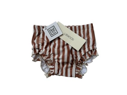 Pruhované plavečky UPF 40+ Liewood Mila Tuscany rose / Creme de la creme