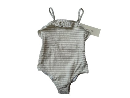 Pruhované plavky UPF 40+ Liewood Mauricette Stripe crisp white / sandy